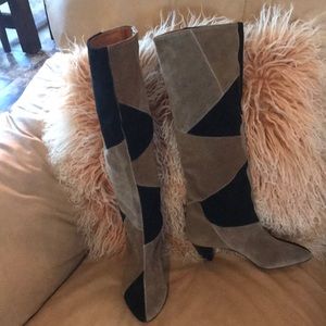 Isabel Marant Ross Patchwork Suede Tall Boot.